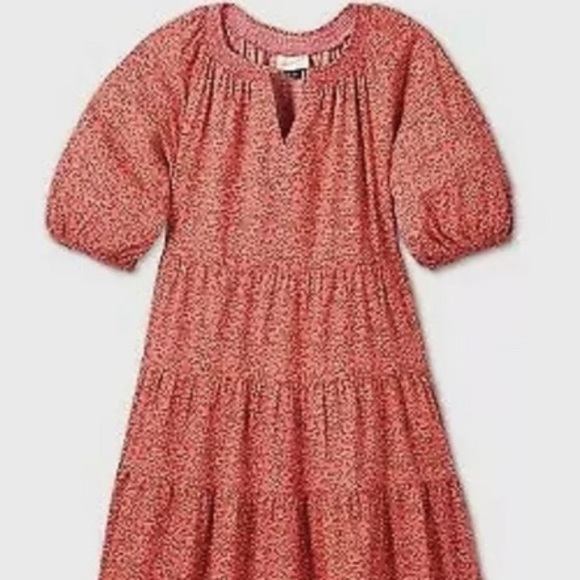 NWT Floral Puff Sleeve Tiered Babydoll Dress - Picture 13 of 14